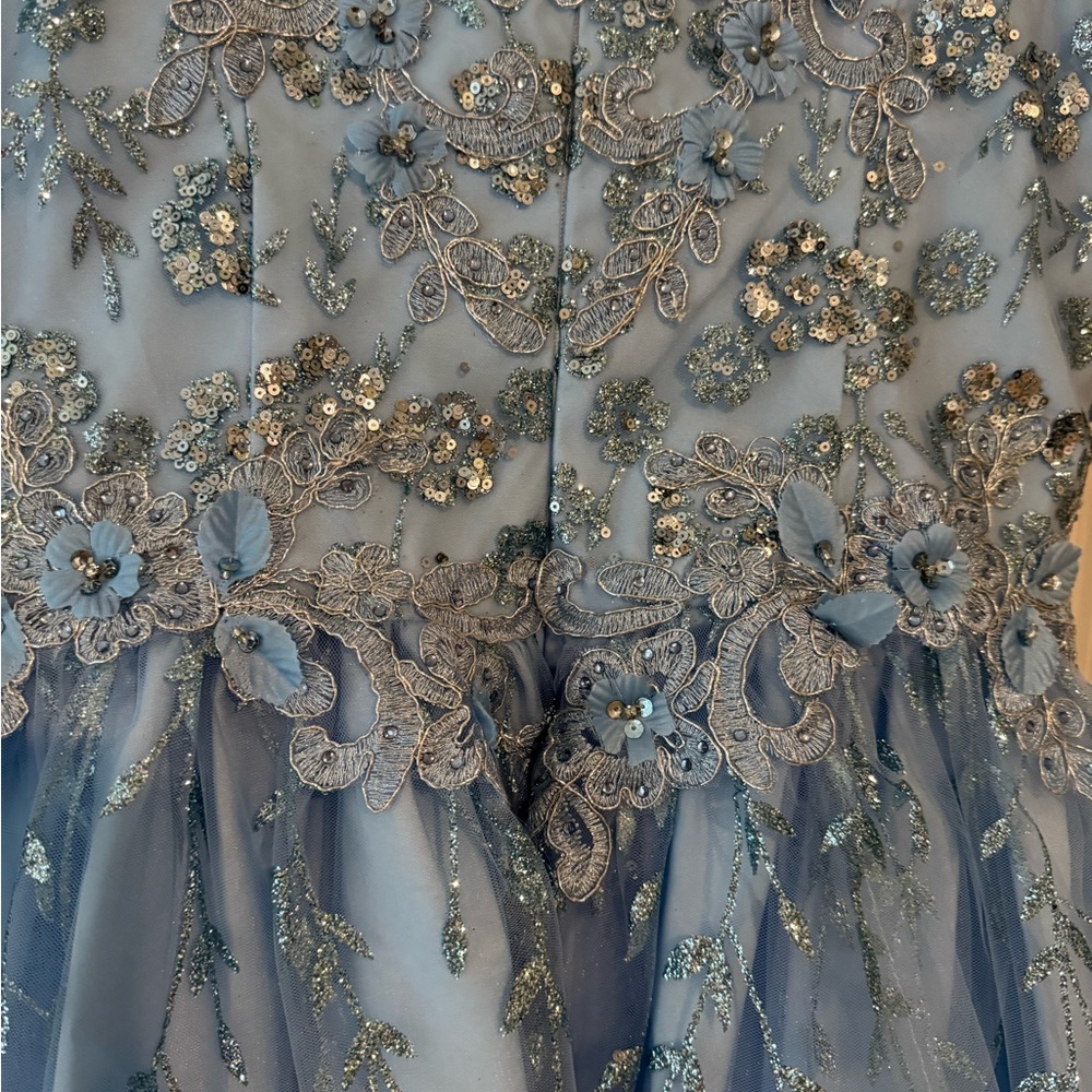 Dancing Queen Blue Embellished Quinceanera Dress - Picture 3 of 6